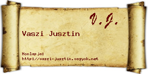 Vaszi Jusztin névjegykártya